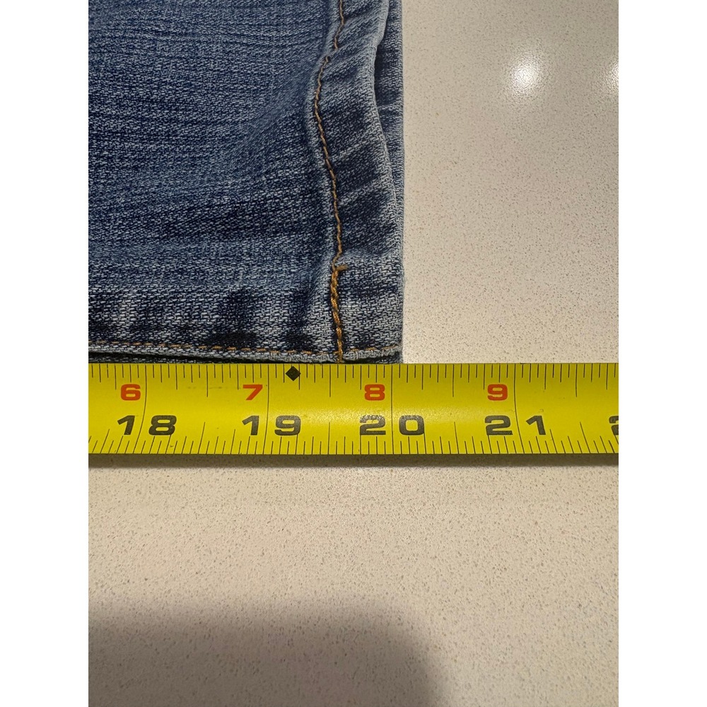 Seven7 Studded Cropped Jeans Womens 14 Medium Wash Rhinestone Wide Leg Y2K - Picture 11 of 14